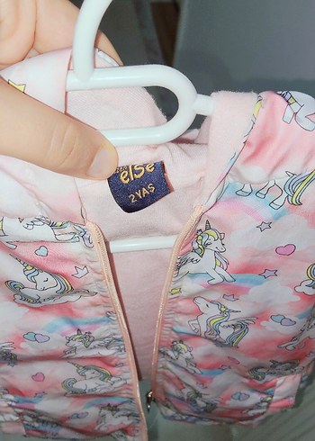 Kız Çocuk Pembe Kapüşonlu Fermuarlı Yağmurluk - Görsel 6