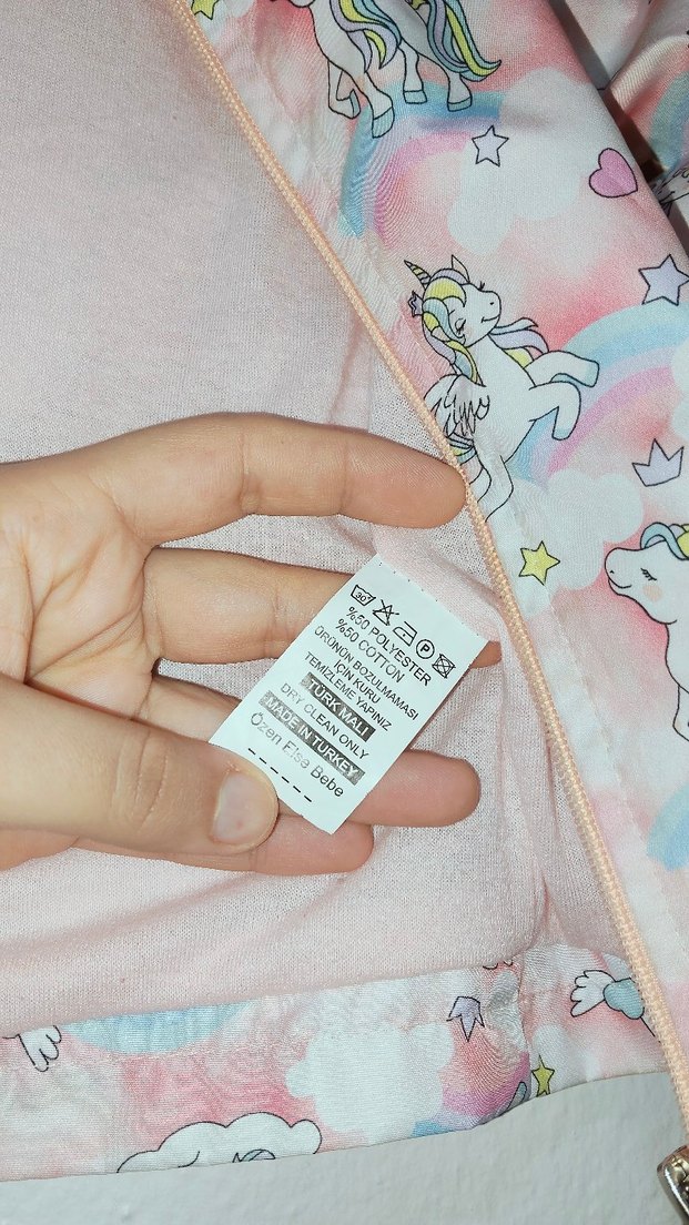 Kız Çocuk Pembe Kapüşonlu Fermuarlı Yağmurluk - Görsel 5