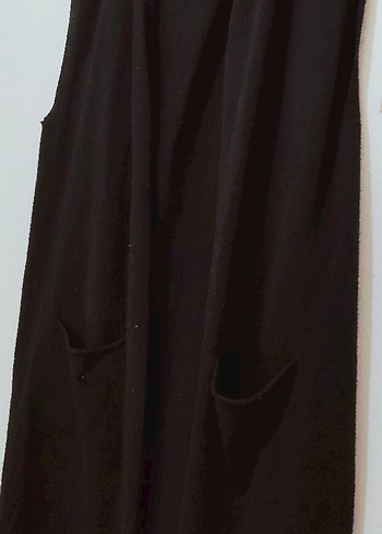 Siyah Uzun Kollarsız Kadın Yelek - Görsel 4