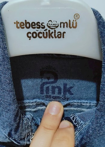 İnci Detaylı Mavi Kız Kot Ceket - Görsel 4