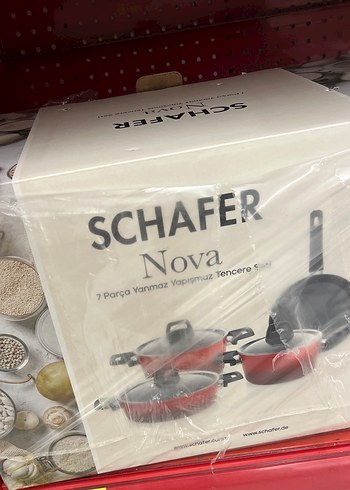 Schafer Nova 7 Parça Kırmızı Tencere Seti - Görsel 3