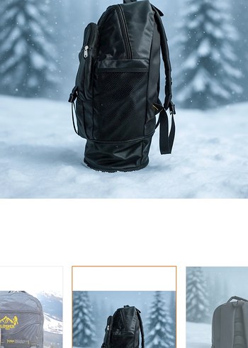 Siyah Baskılı Fermuarlı kamp Sırt Çantası - Görsel 2