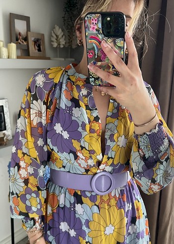 Bohem Çok Renkli Uzun Elbise - Görsel 5