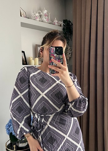 Gri mor Uzun Kollu Uzun Elbise - Görsel 5