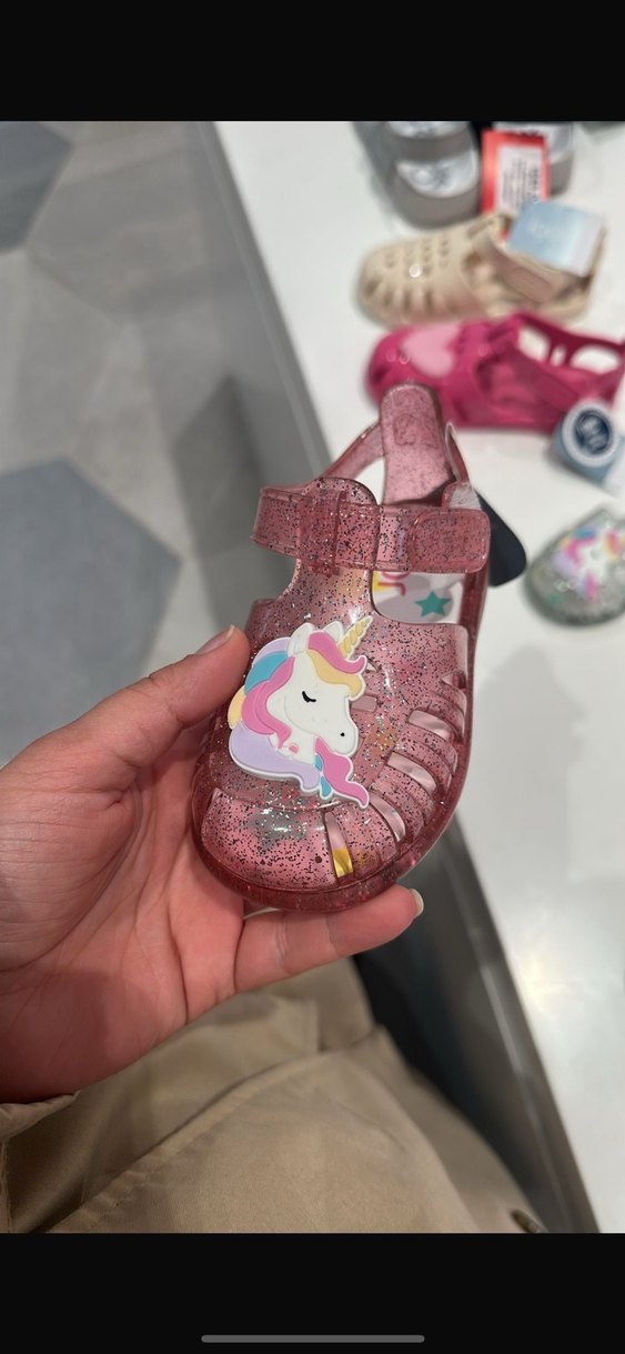 İGOR Parlak Pembe Kız Çocuk Glitli Sandalet - Görsel 2