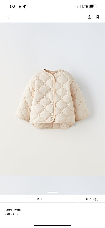 Zara bebek montu