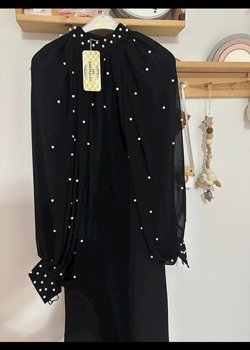 siyah incili abiye - Görsel 5