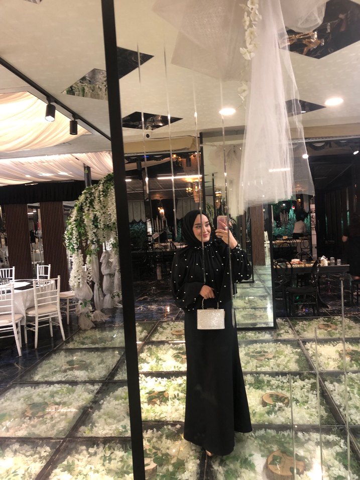 siyah incili abiye - Görsel 2