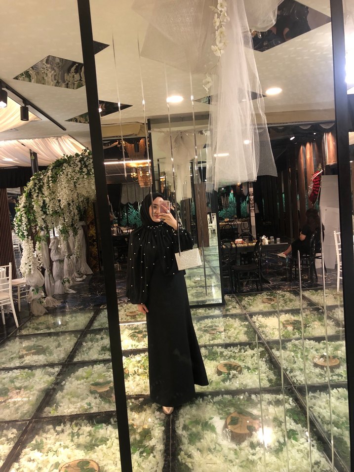 siyah incili abiye - Görsel 3