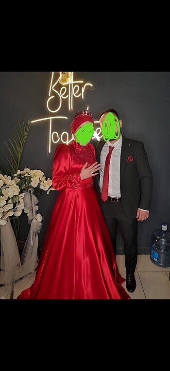 Diğer kına elbisesi kırmızı taşlı