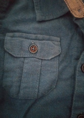 24-36 Ay Beden Mavi Erkek Çocuk Denim Gömlek