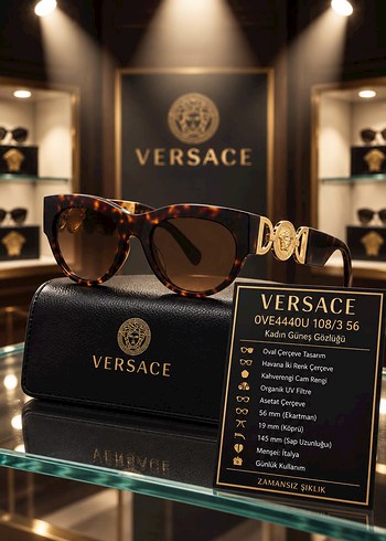 Versace Siyah Medusa Detayli Gunes Gozlugu