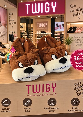 Twigy Kadin Kahverengi Pelus Kopek Ev Terligi Panduf