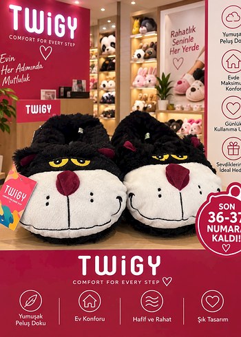 Twigy Kadinsiyah Beyaz Kedi Pelus Terlik Panduf