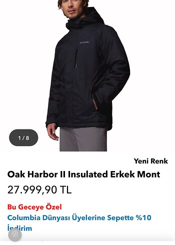 Columbia Erkek Siyah Kapusonlu Mont