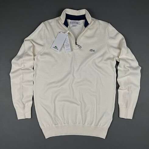 LACOSTE YARIM FERMUARLI ÖRME TRİKO KAZAK
