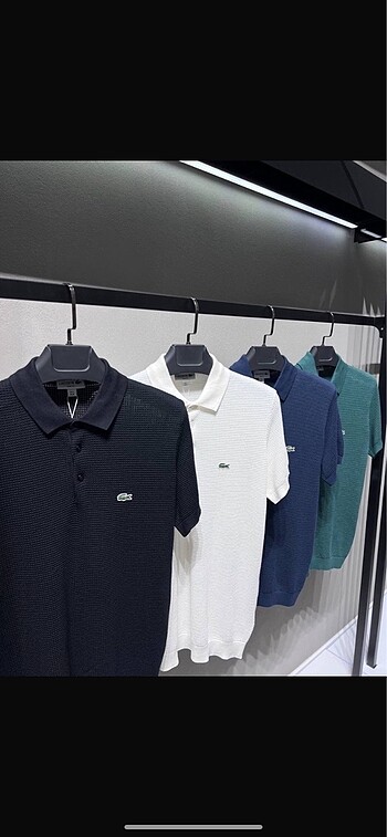 Lacoste Polo Yaka Düğmeli Triko Siyah