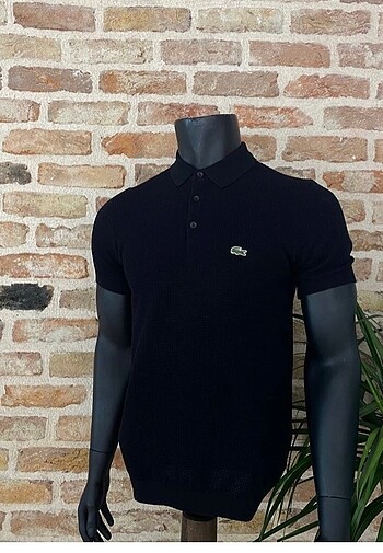 Lacoste Lacoste Polo Yaka Düğmeli Triko Siyah