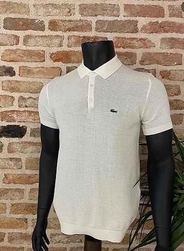 Lacoste Lacoste Polo Yaka Düğmeli Triko Beyaz
