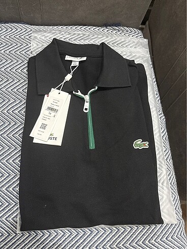 Lacoste Siyah Yarım Fermuar T-shirt