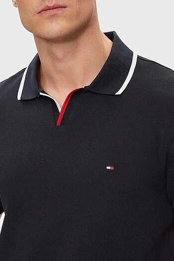 Tommy Hilfiger V Yaka Lacivert T-shirt
