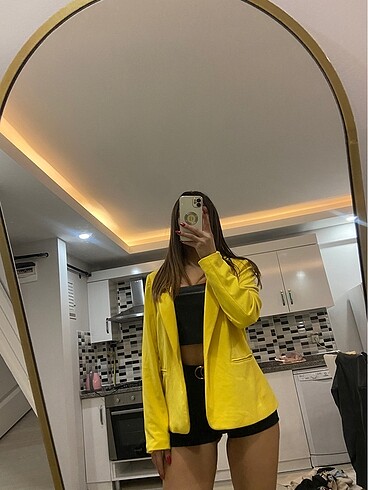 Dahlia Bianca Sarı blazer ceket