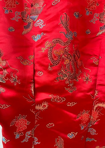 s Beden Kırmızı cheongsam bluz