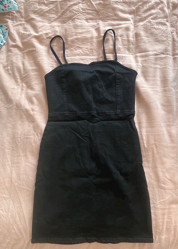 Pull and bear siyah kot Mini Elbise