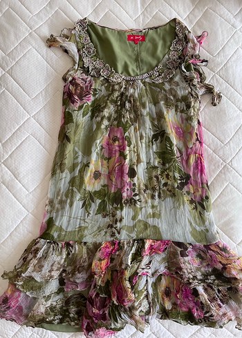 Derhy Cicekli Vintage Elbise