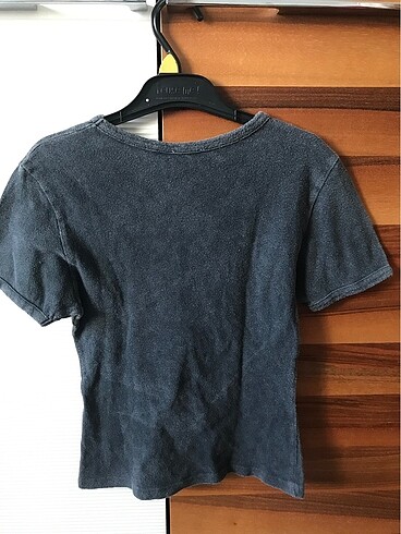 l Beden gri Renk Pull and bear ejderha baskılı y2k tshirt