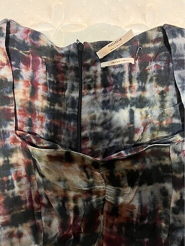 s Beden çeşitli Renk Pull and bear batik kare yaka elbise