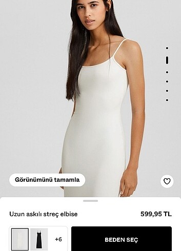 Bershka askılı streç elbise 