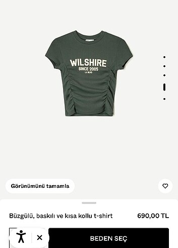 Bershka büzgülü t-shirt  - Görsel 2