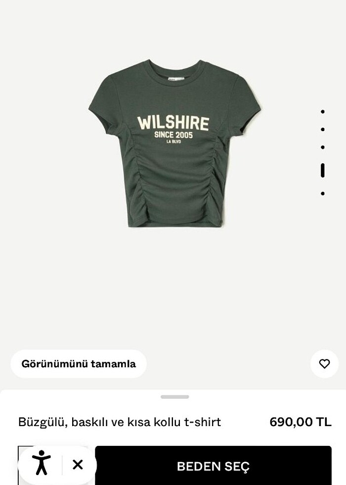 Bershka büzgülü t-shirt  - Görsel 2