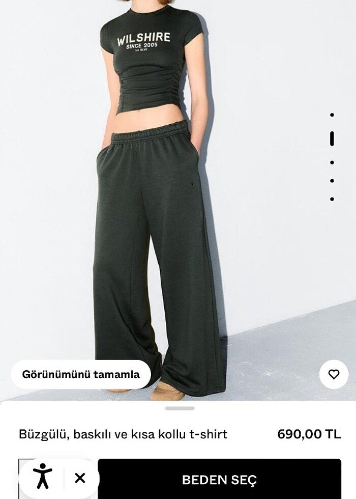 Bershka büzgülü t-shirt  - Görsel 3