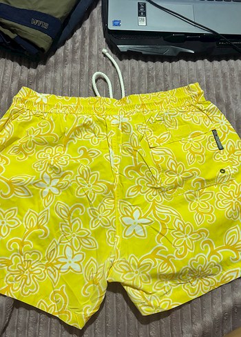 Renkli Sarı Bağcıklı Mini Şort ORJİNAL - Görsel 5
