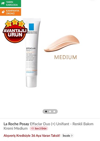 La Roche Posay Effaclar Duo+ Renkli Bakım Kremi Medium