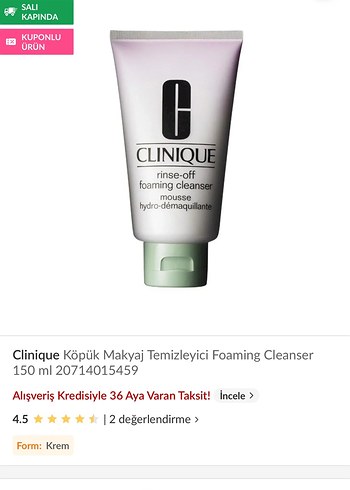 Clinique Köpük Makyaj Temizleyici 150 ml