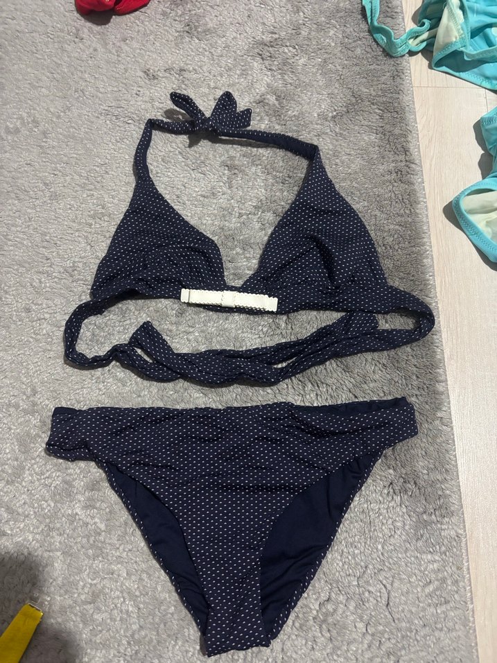 Lacivert puantiyeli Kadın Bikini takımı - Görsel 4