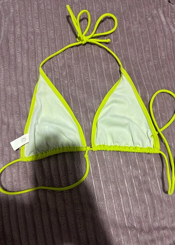 Fosforlu Sarı Mini İpli Bikini Üstü - Görsel 6