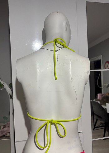 Fosforlu Sarı Mini İpli Bikini Üstü - Görsel 3