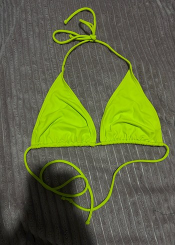 Fosforlu Sarı Mini İpli Bikini Üstü - Görsel 4