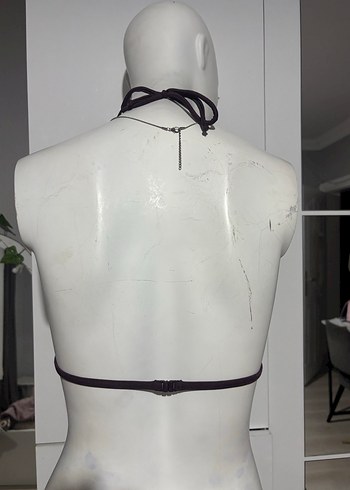 Kadın Mor Fırfırlı Bikini Üstü - Görsel 3