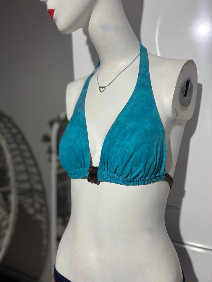 Turkuaz Bohem Mini Bikini Üstü - Görsel 2