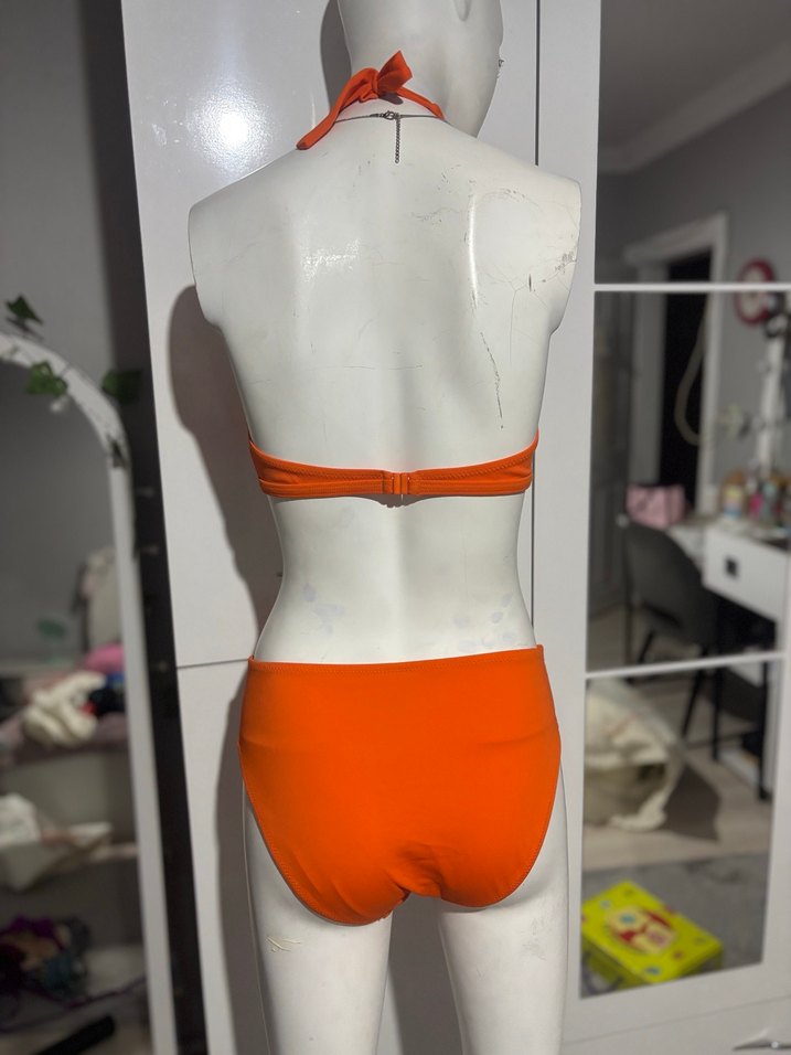 Turuncu Mini Strappy Bikini - Görsel 3