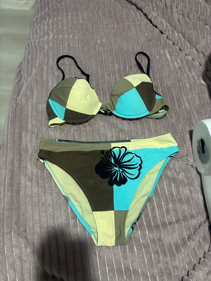Çok Renkli desenli Mini Bikini takımı - Görsel 3