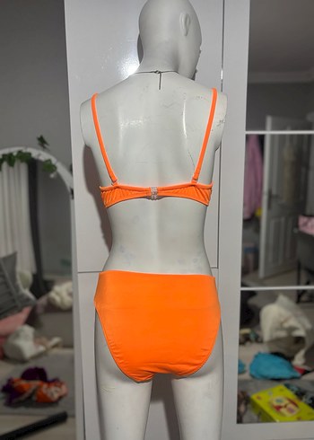 Turuncu Mini İp Askılı Bikini Takımı simli - Görsel 3