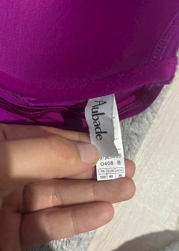 Koyu Mor Pliseli Strappy Bikini Üstü - Görsel 5