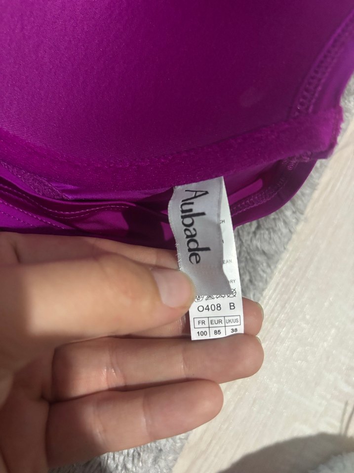 Koyu Mor Pliseli Strappy Bikini Üstü - Görsel 5
