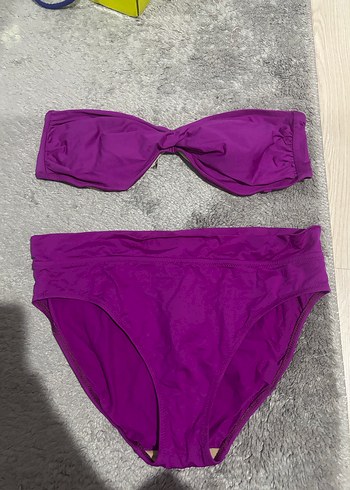 Mor Strappy Bantlı Kadın Bikini takımı - Görsel 3
